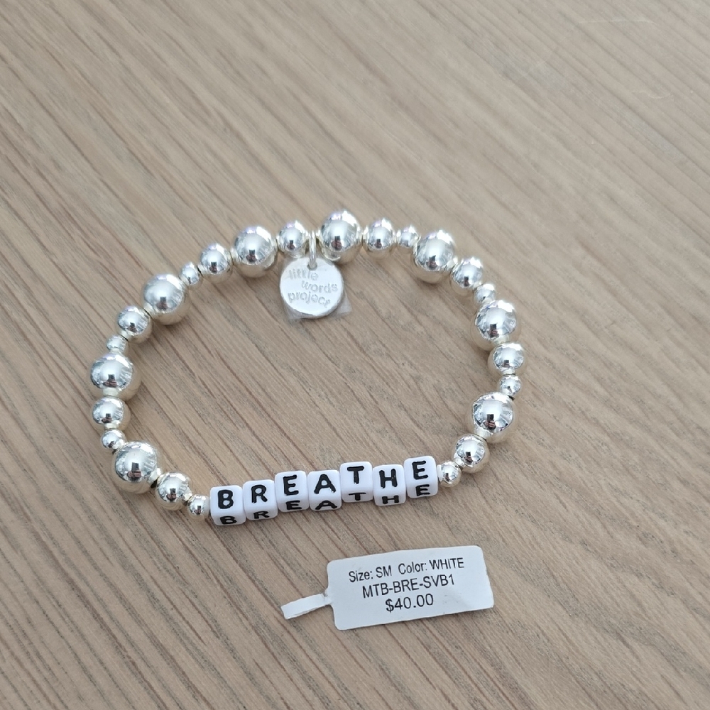 Silver Beaded 'Breathe' Bracelet